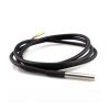 DS18B20 Water Proof Temperature Probe - Black (1m) Original Chip (Robu.in)