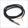 DS18B20 Water Proof Temperature Probe - Black (1m) Original Chip