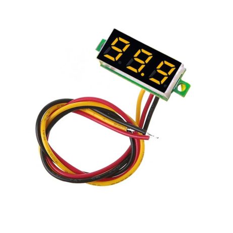 0.28inch 0-100V Three Wire DC Voltmeter Blue