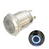 12mm 12V Ring Light Momentary Metal Pushbutton Switch-Blue Light