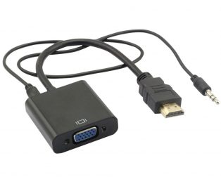 HDMI male to VGA Female Converter, with 3.5 mm Audio Out (1)