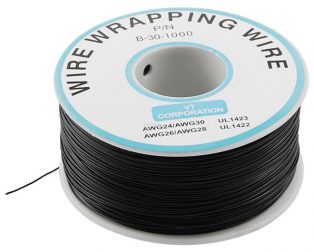 230m P/N B-30-1000 Insulated PVC Coated 30AWG Wire Wrapping Wire-Black