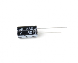 330 uF 50V Through Hole Electrolytic Capacitor