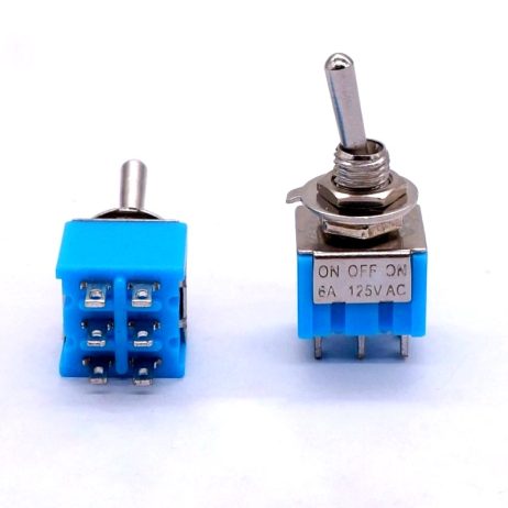 Mini MTS-203 6-Pin DPDT 6A 125VAC Toggle Switch