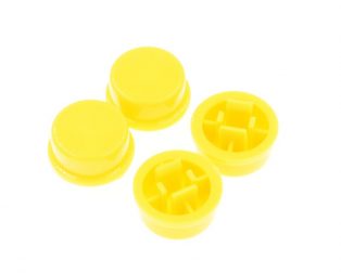 Round Cap for Momentary Tactile Push Button Switch 12x12x7.3mm Yellow