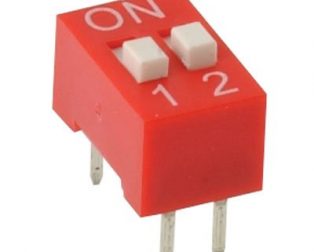 2.54mm Pitch 2 Way DIP Slide Switch