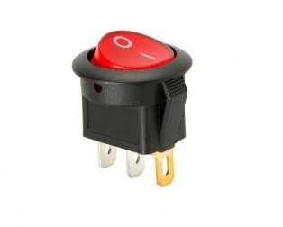 10A 250V AC SPDT ON-OFF Round Rocker Switch with Light– 2Pcs.