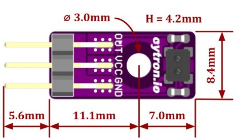 Maker Reflect: Simplifying IR Reflectance Sensor for Beginner - Dimensions