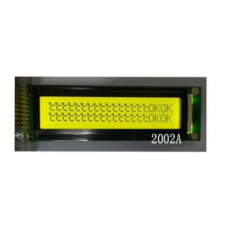 5V LCD2002 Display With Yellow-Green Backlight