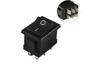 6A 250V AC DPDT ON-ON Rocker Switch -2pcs