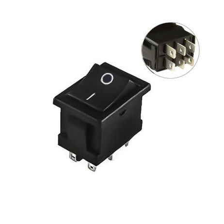 6A 250V AC DPDT ON-ON Rocker Switch -2pcs