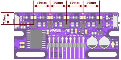 Maker Line: Simplifying Line Sensor For Beginner - Dimensions    