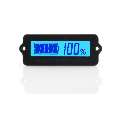 LY6W 12V to 24V Real-time Lithium Battery Power Monitor with White- Blue LCD