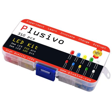 Plusivo 3mm and 5mm Diffused LED Assortment Kit with Bonus Resistor Pack