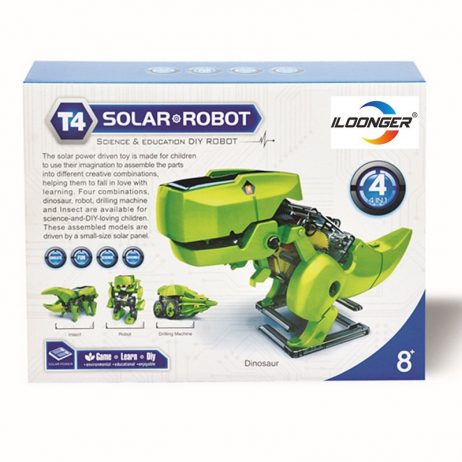 4 in 1 DIY Solar Powered Driven Dinosaur Robot Toys