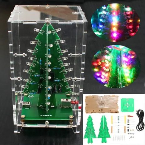 Generic DC 5V Operated Colorful Christmas LED Tree DIY kit with Acrylic case 5