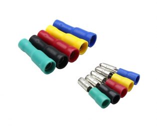 Insulated 5 Colour Wire Crimp Terminal Male-Female Connector Pair Kit