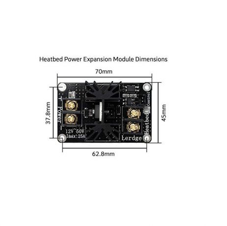 MOS25 12 to 50V 25A 3D printer Heat Bed Power Expansion Module with Cables