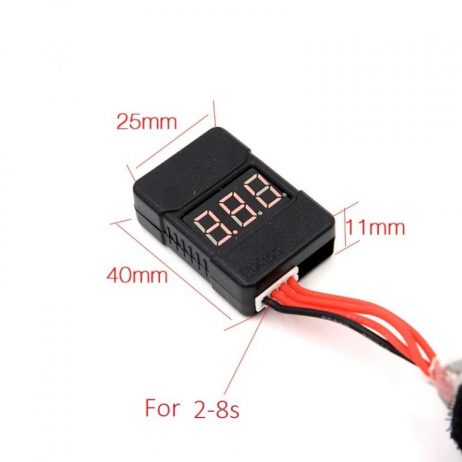 BX100 1-8S Lipo Battery Voltage Tester Low Voltage Buzzer Alarm Battery Voltage Checker with Dual Speakers