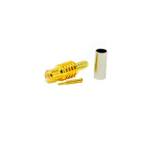 MCX Connector Female Straight Gold Plated Crimp Type For Cable