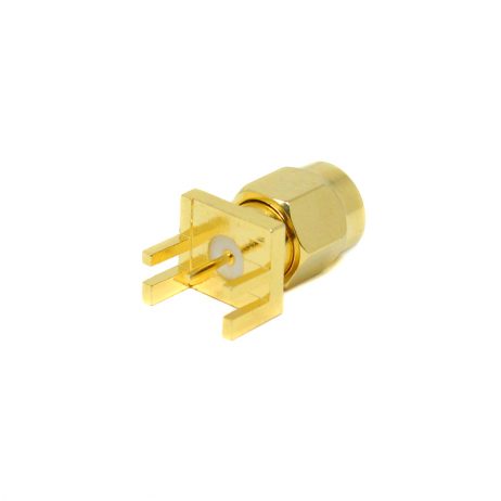 SMA Male Connector Straight Gold Plating 180 Degree Connector Plate Edge Mount