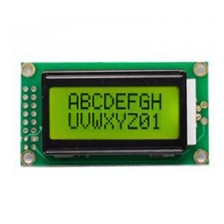 Original JHD 8×2 Character LCD Display With Yellow Backlight