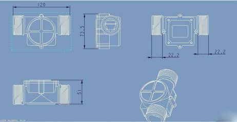 sea DN32 Water Flow Sensor Flowmeter 3.5 24V 1.25 1 120LMin 9