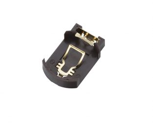 Black CR2032-BS-8 Button Battery Patch Holder Golden Foot