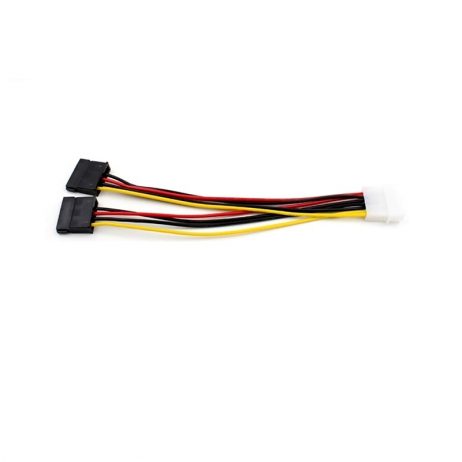 Generic 4PIN D Type 1 Big Female to 2 SATA 15PIN Female Power Cord 2 1