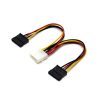 Generic 4PIN D Type 1 Big Female to 2 SATA 15PIN Female Power Cord 4