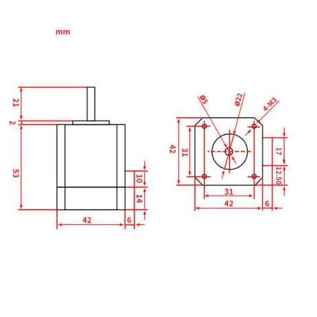 Makerbase MakerBase Closed Loop Nema 17 SERVO42 Motor with Adapter for 3D Printers Without Display V1 7