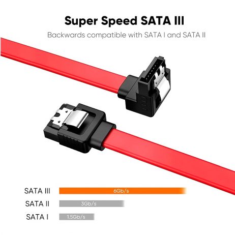 Generic SATA 3.0 Highspeed Hard Disk Data Cable A with Right Angle Connector Red 4