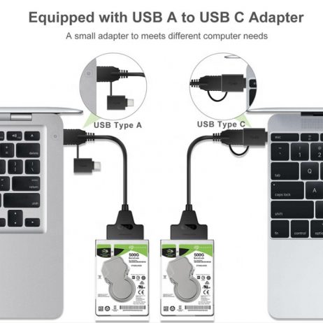 Generic SATA3.0 to USB3.0Type C 2 in 1 External Hard Disk Data Cable 50CM 1