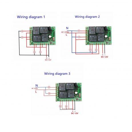 Generic 433MHz 4 Channel Relay Module Wireless with RF Remote Control Switch without Battery 3