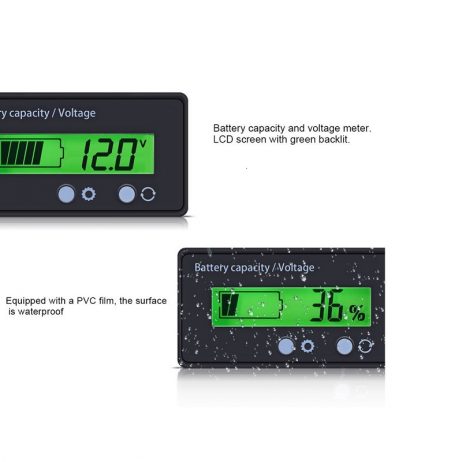 12V-84V Lead-Acid 3-24 Strings Lithium Battery Power Display Meter Power Display GY-6GS Green Self setting