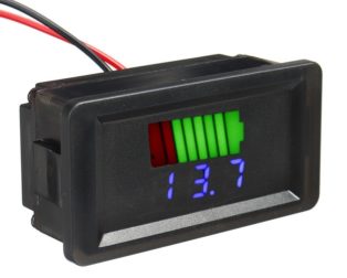 12-60V Dual LED Display Waterproof Automatic Voltage Identification Meter