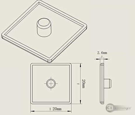 EasyMech EasyMech Aluminum Extrusion End Cap for 20x20 4 pcs 4