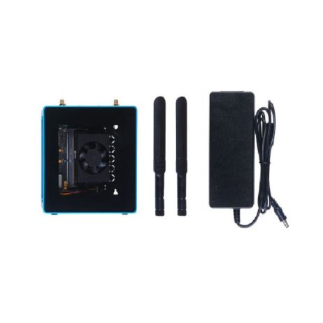 Jetson SUB Mini PC-Blue with Jetson Xavier NX module, Aluminium case with cooling fan, 128GB SSD, WiFi, Antennas and pre-installed JetPack System