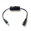 Black DC5.5 mm Male to Female Plug Extension with ON-OFF Switch