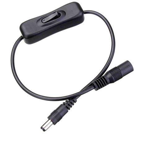 Generic Black DC5.5 mm Male to Female Plug Extension with ON OFF Switch 6