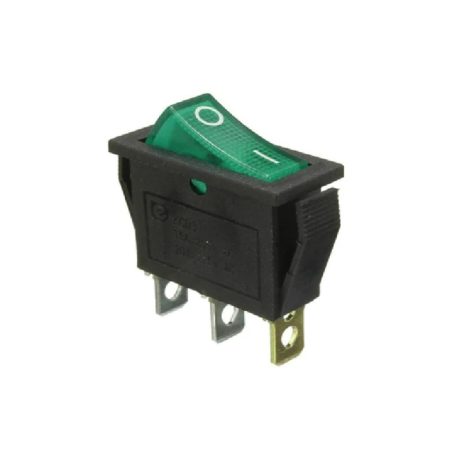 Rocker switch 16A 250V 3PIN Green led