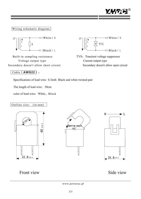 YHDC YHDC SCT010 50A 50mA Split Core Current Transformer 3