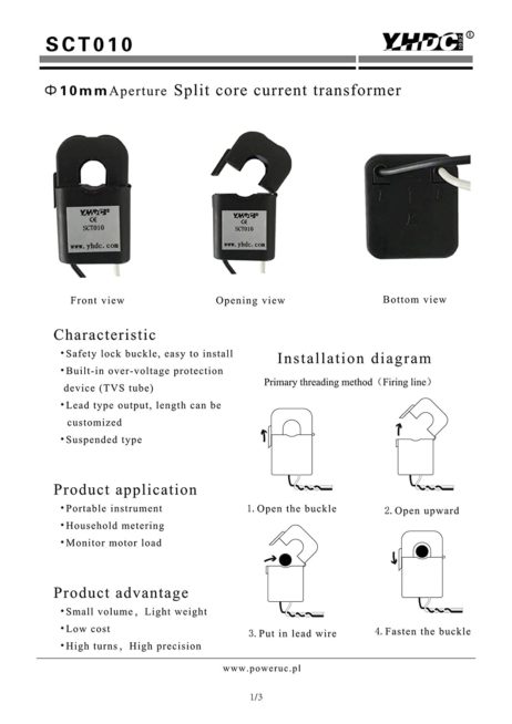 YHDC YHDC SCT010 50A 50mA Split Core Current Transformer 4