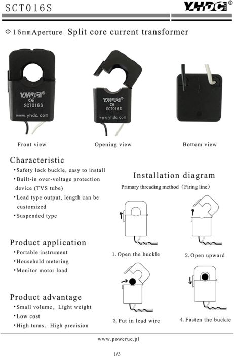 YHDC YHDC SCT016S 200A100mA Split Core Current Transformer 2