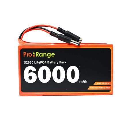 Pro-range IFR 32650 12.8V 6000mAh 3C 4S1P LiFePO4 Battery Pack with DC Jack Male & Female