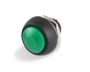 Green Waterproof PBS- 33B 12MM 2PIN Self-Reset Mini Round Push Button