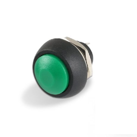 Green Waterproof PBS- 33B 12MM 2PIN Self-Reset Mini Round Push Button