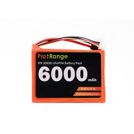 Pro-range IFR 32650 9.6V 6000mAh 3C 3S1P LiFePO4 Battery Pack