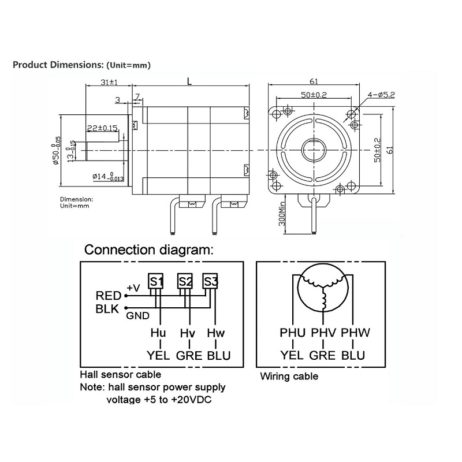 Generic 60BLS01 48V RPM3000 0.3N m 78mm 3