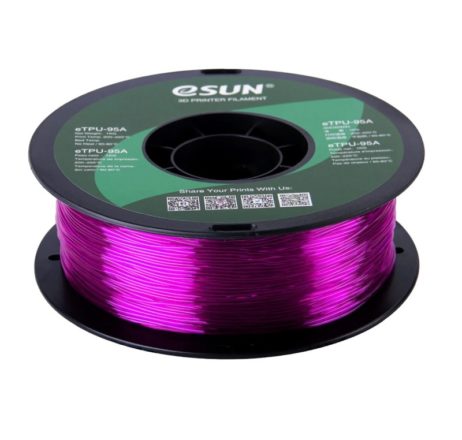 eSun eTPU-95A 3D Printing Filament-Transparent Purple